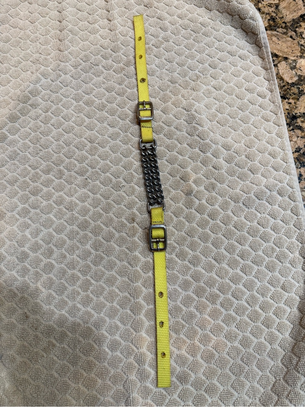 Curb chain for Western horses headstall used bright Yellow w/ Chain Strap